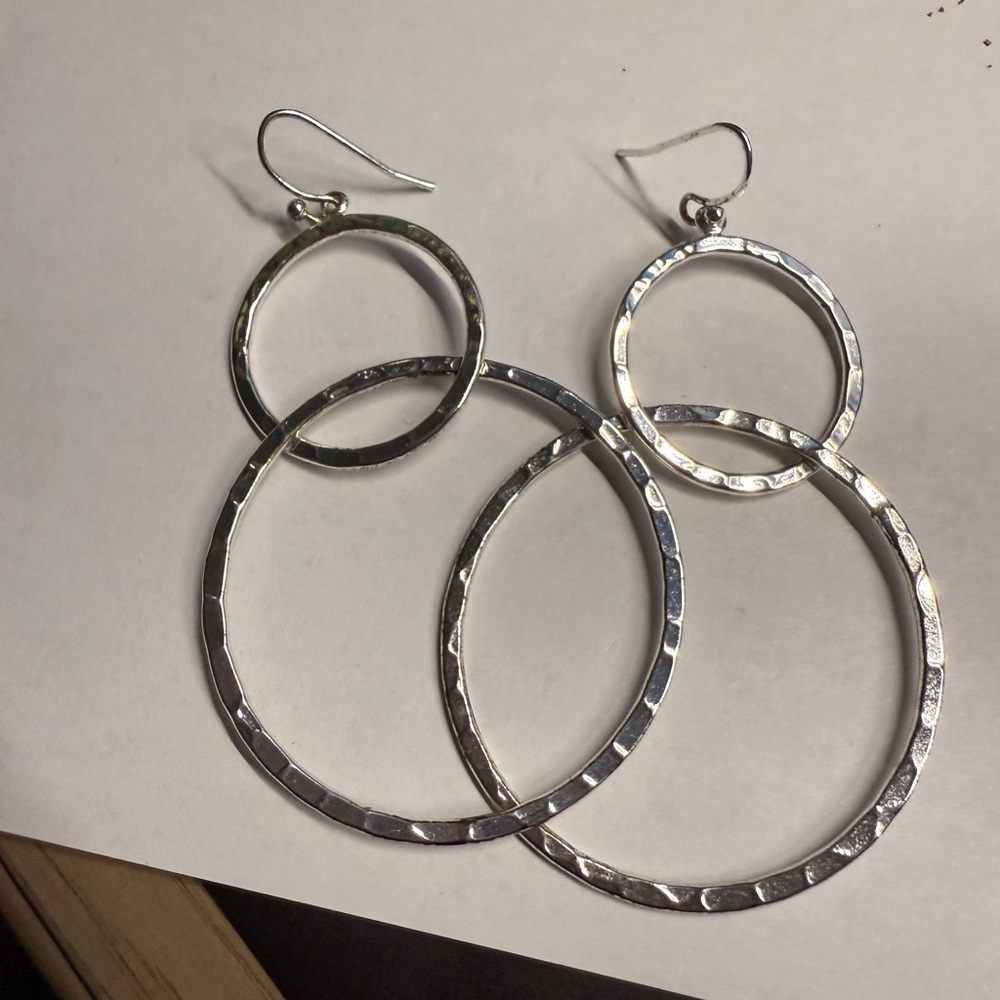 Elegant Silver Hoop Earrings (2 pairs for $10)